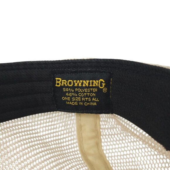 Browning Slack Denim Mesh Snapback Cap Trucker Baseball Logo Patch Hunter Hat - Picture 8 of 14